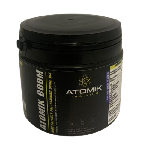 Atomik Boom Pre-workout Blue Raspberry flavour